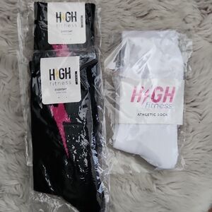 High Fitness NWT 3 Pack Socks One Size
